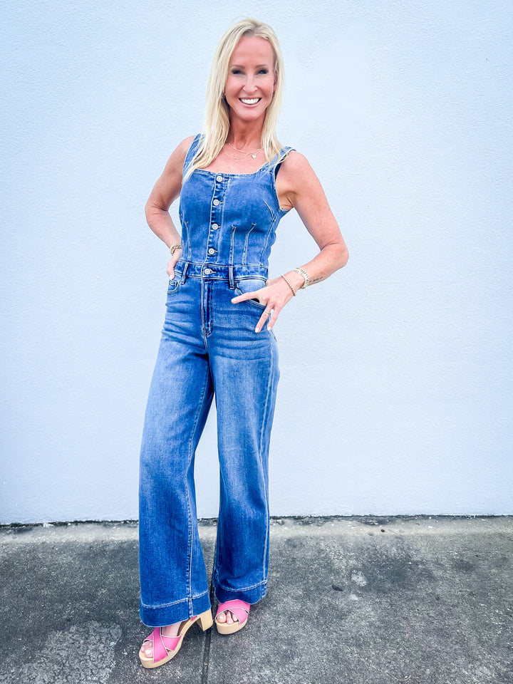 Kendall Denim Jumpsuit (Hidden)