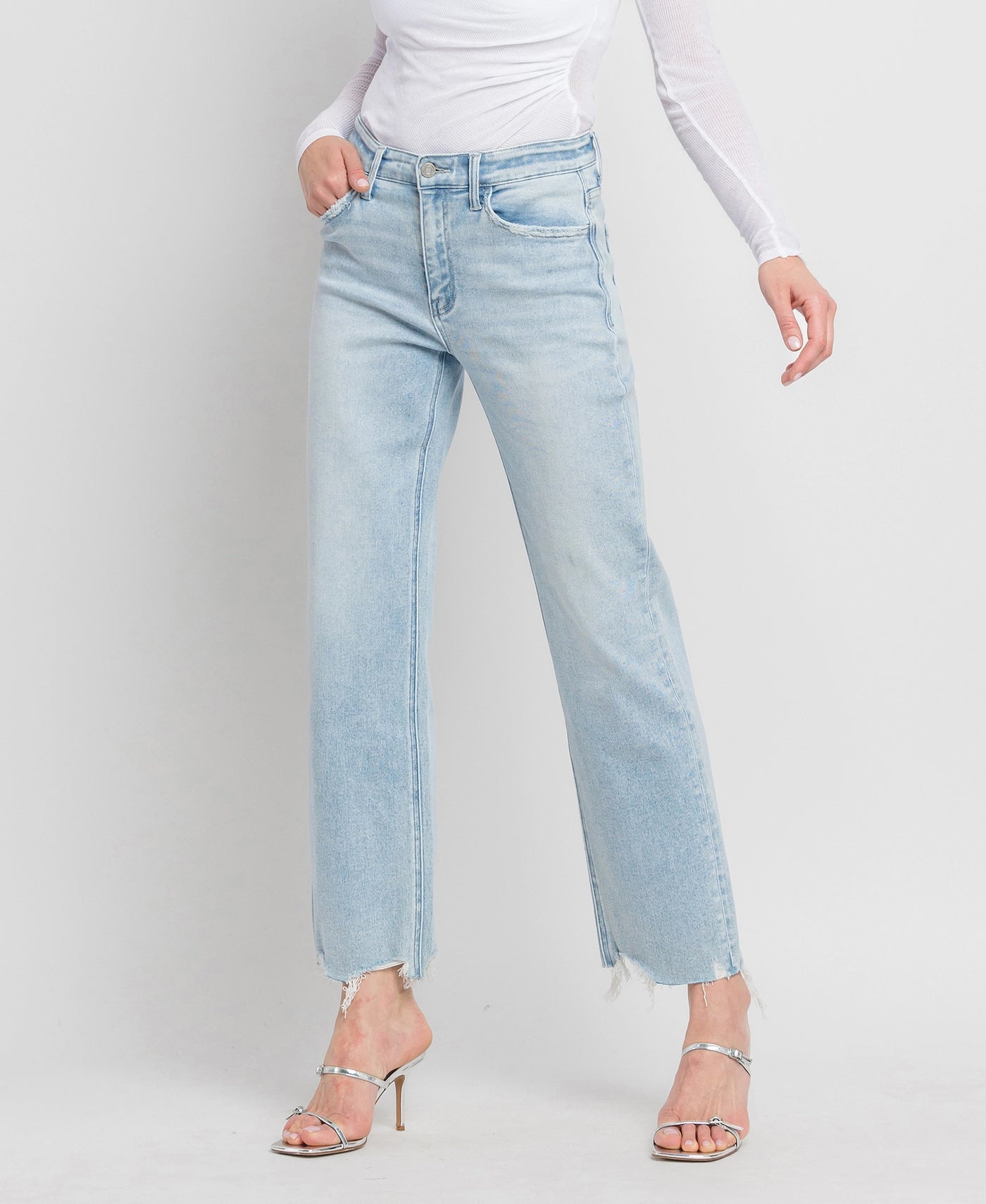 Aileeah High Rise Slim Wide Jean - Vervet