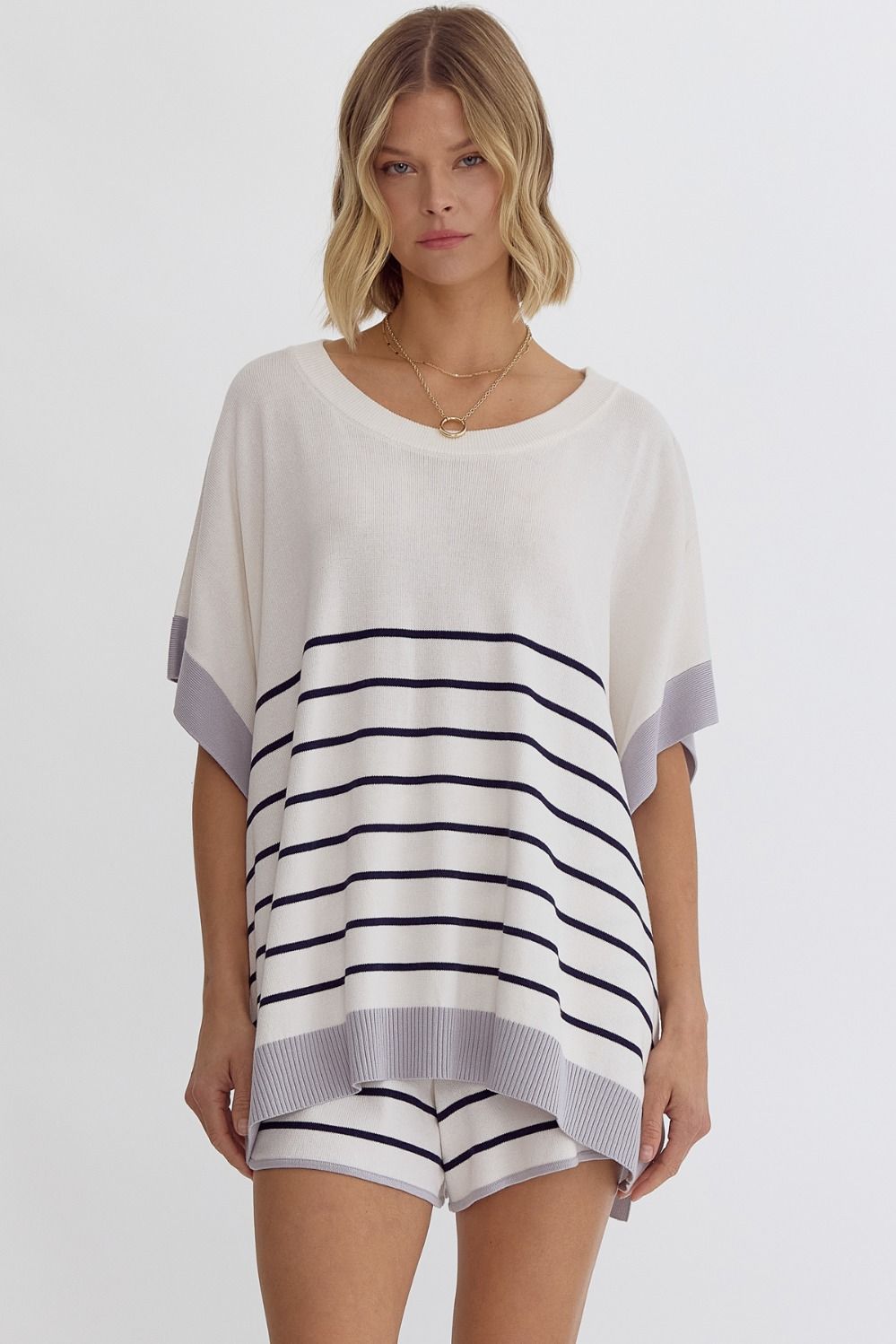 And Just Like That Striped Poncho Top