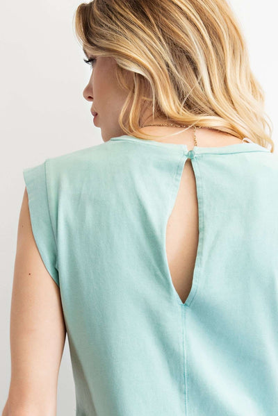 Washed Jersey Crew Neck Muscle Romper
