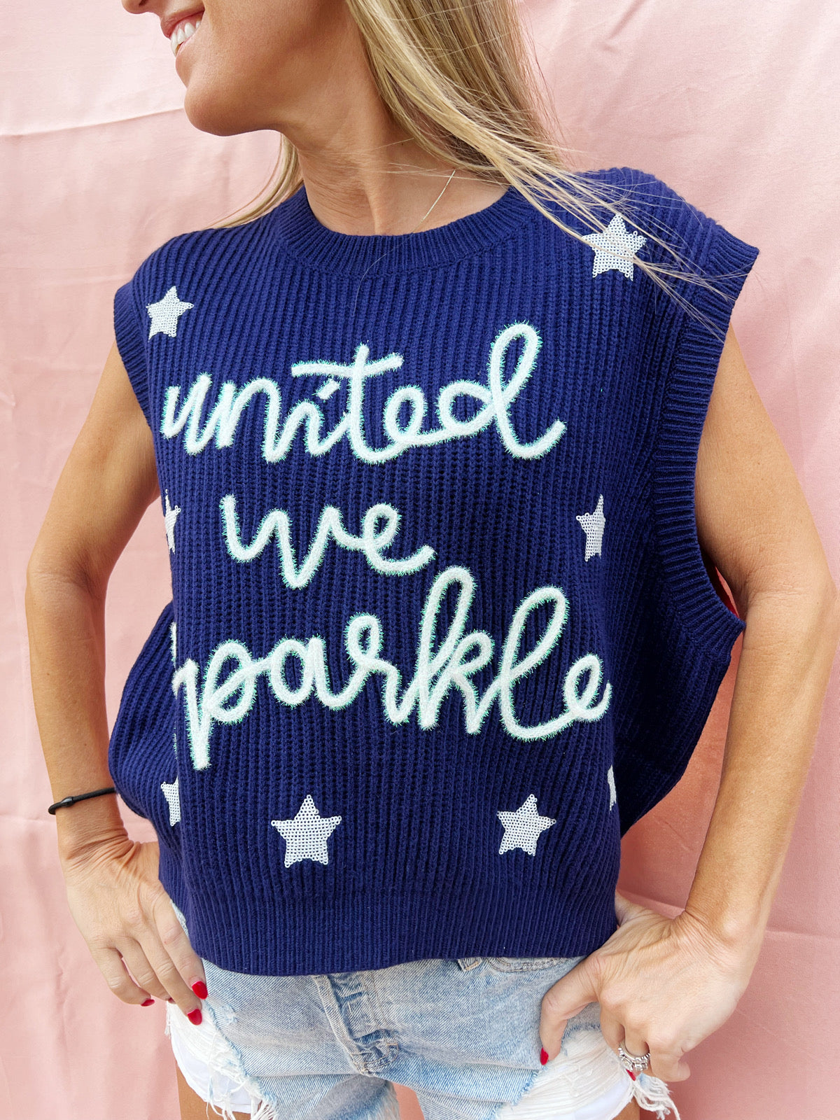 United We Sparkle Sweater Vest {Queen Of Sparkles}