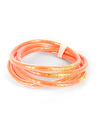 Glitter Jelly Bracelet Set - Orange