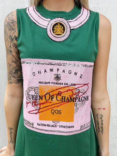 Green Queen Of Champagne Tank Dress {Queen Of Sparkles}