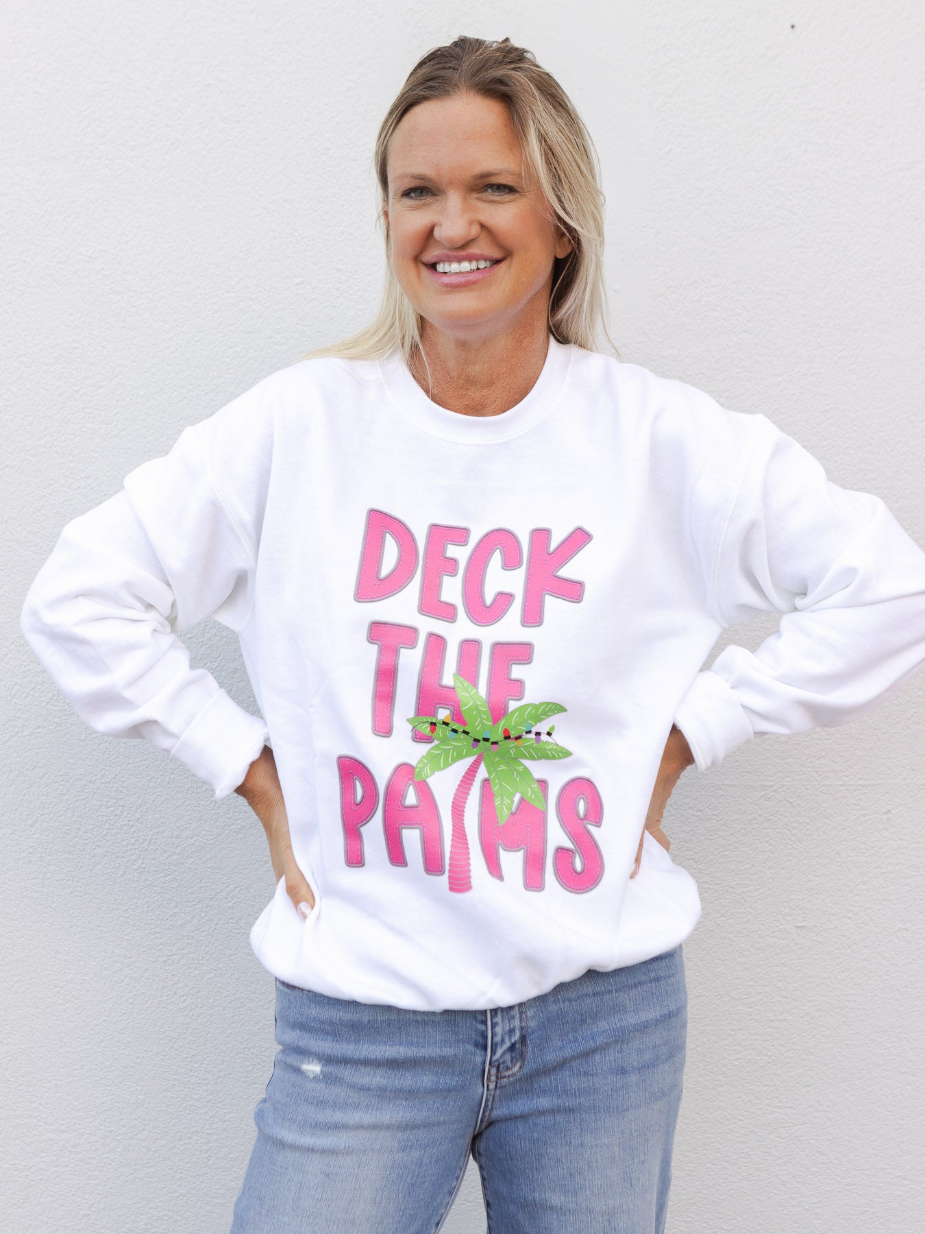 Deck The Palms Graphic Sweatshirt - White