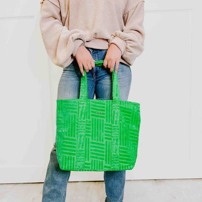 Teagan Terry Cloth Tote with Pouch - Green