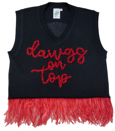 Queen Of Sparkles Dawgs On Top Feather Tank