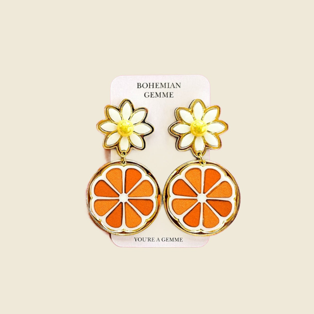Orange Slice Statement Earrings