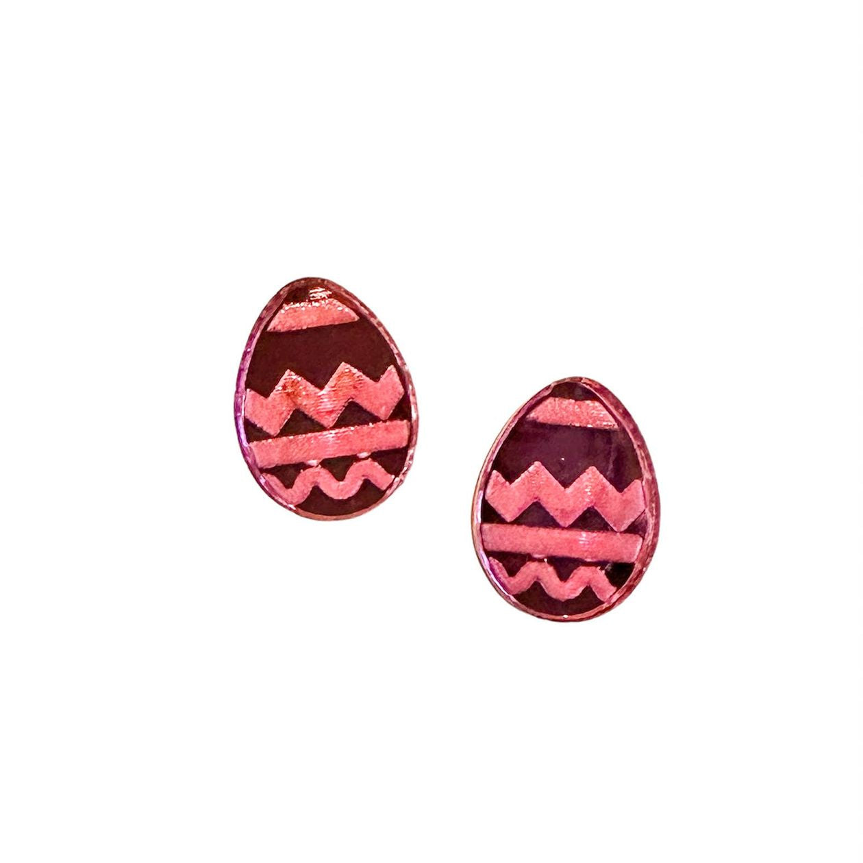 Pink Easter Egg Stud Earrings {Bohemian Gemme}