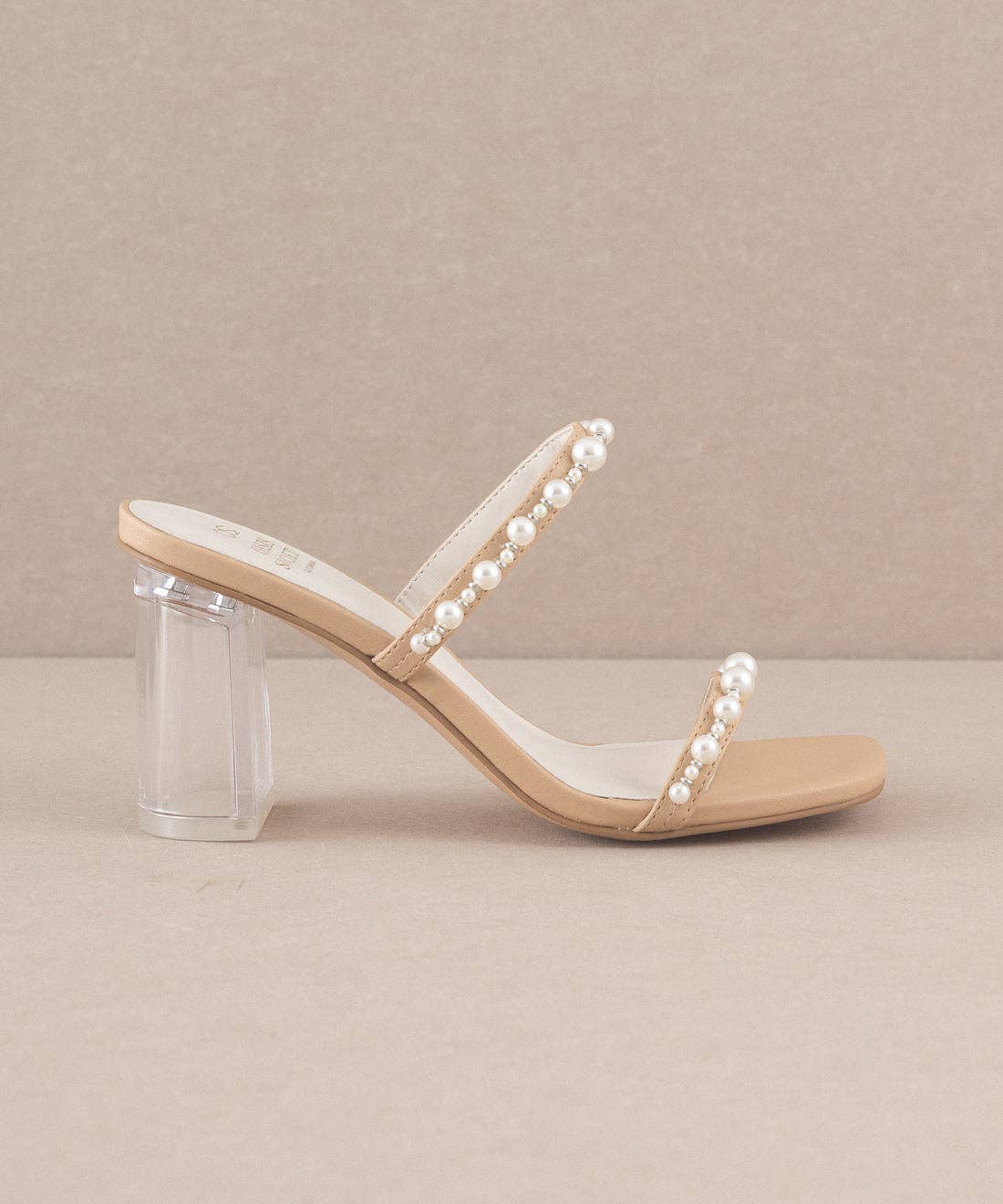 The Maeve Nude Strappy Pearl Heel