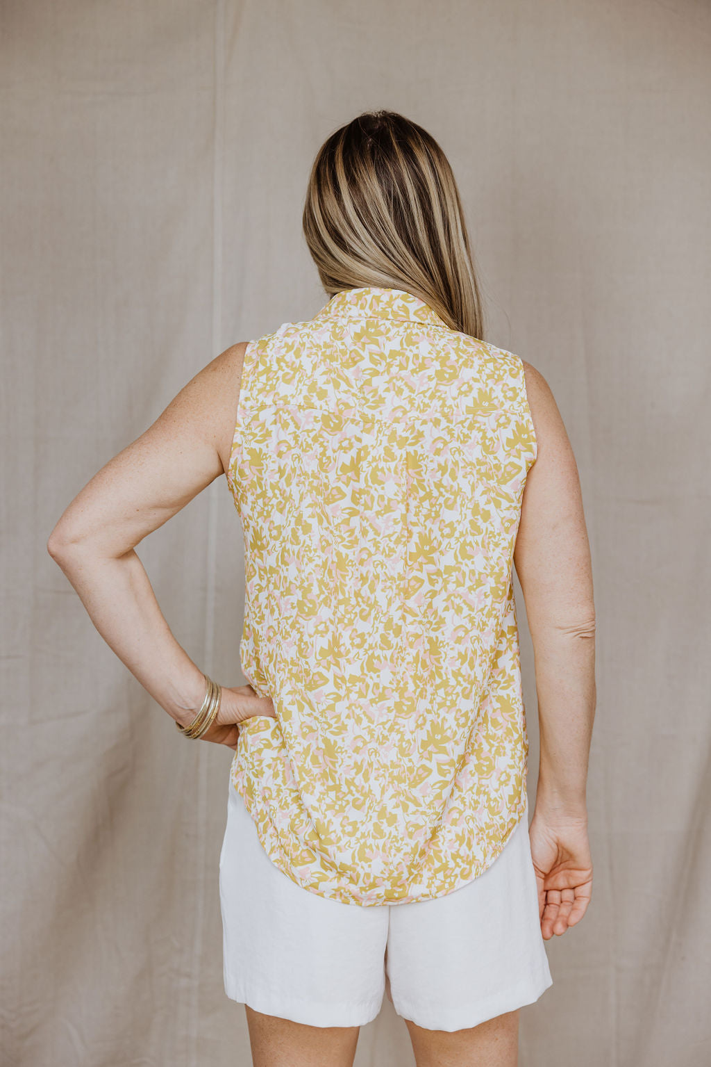 Abstract Print Sleeveless Shirt