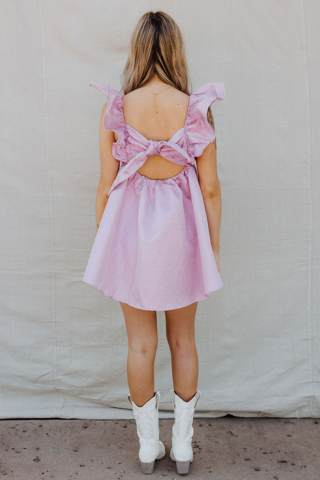 Penny Ruffle Sleeve Mini Dress - Lilac {Buddy Love}