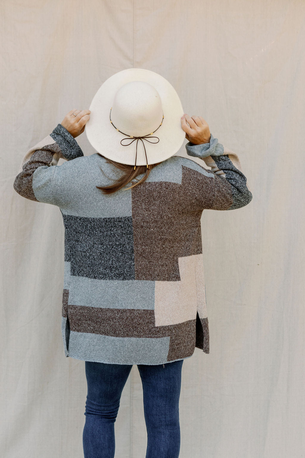 Take Me With You Charcoal Colorblock Cardigan