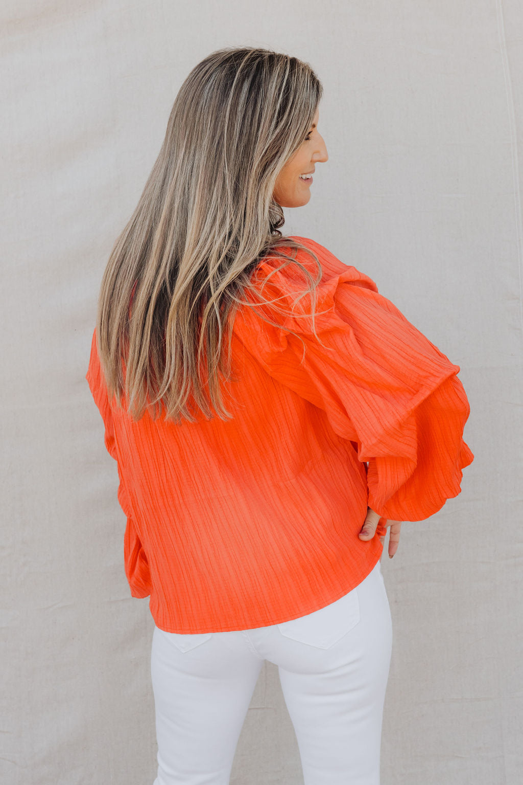 Weekend Getaway Off Shoulder Textured Top - Hot Coral