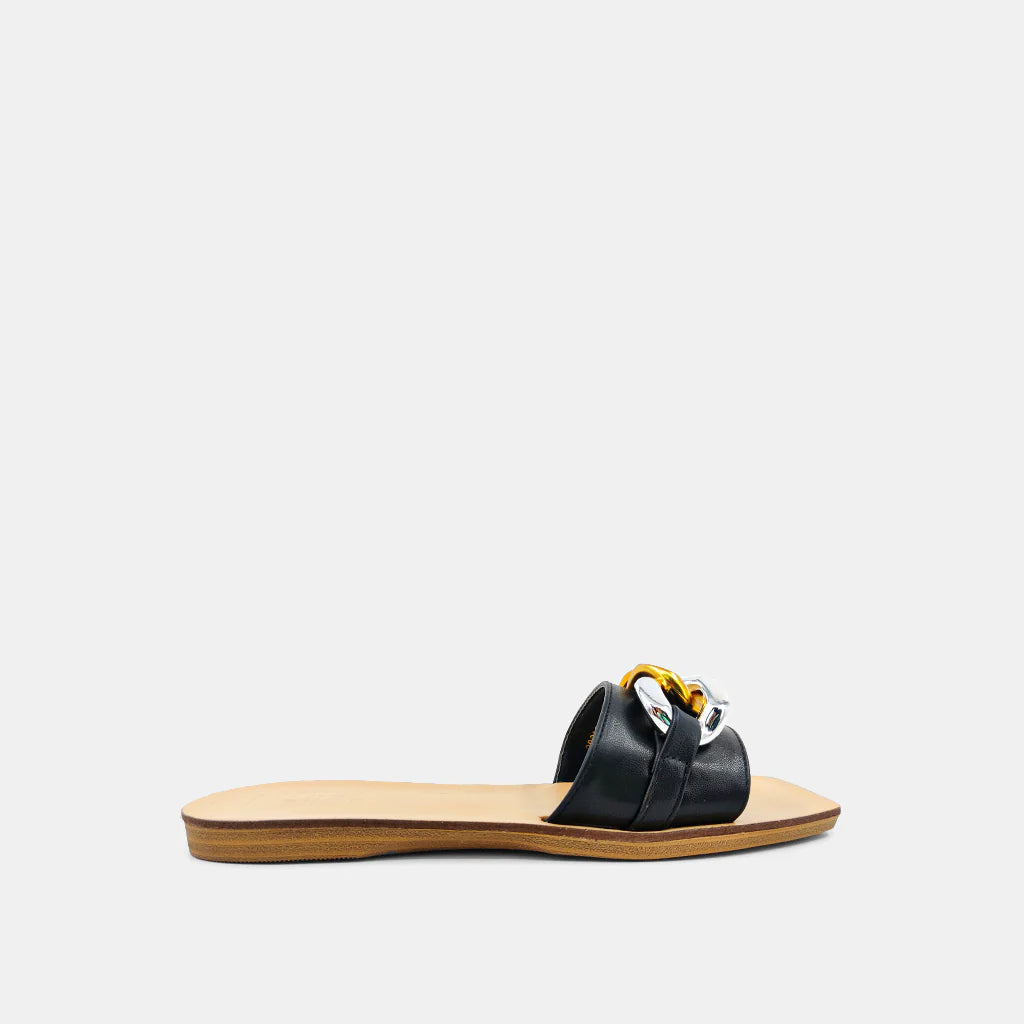 SHUSHOP Dorita Chain Sandals- Black