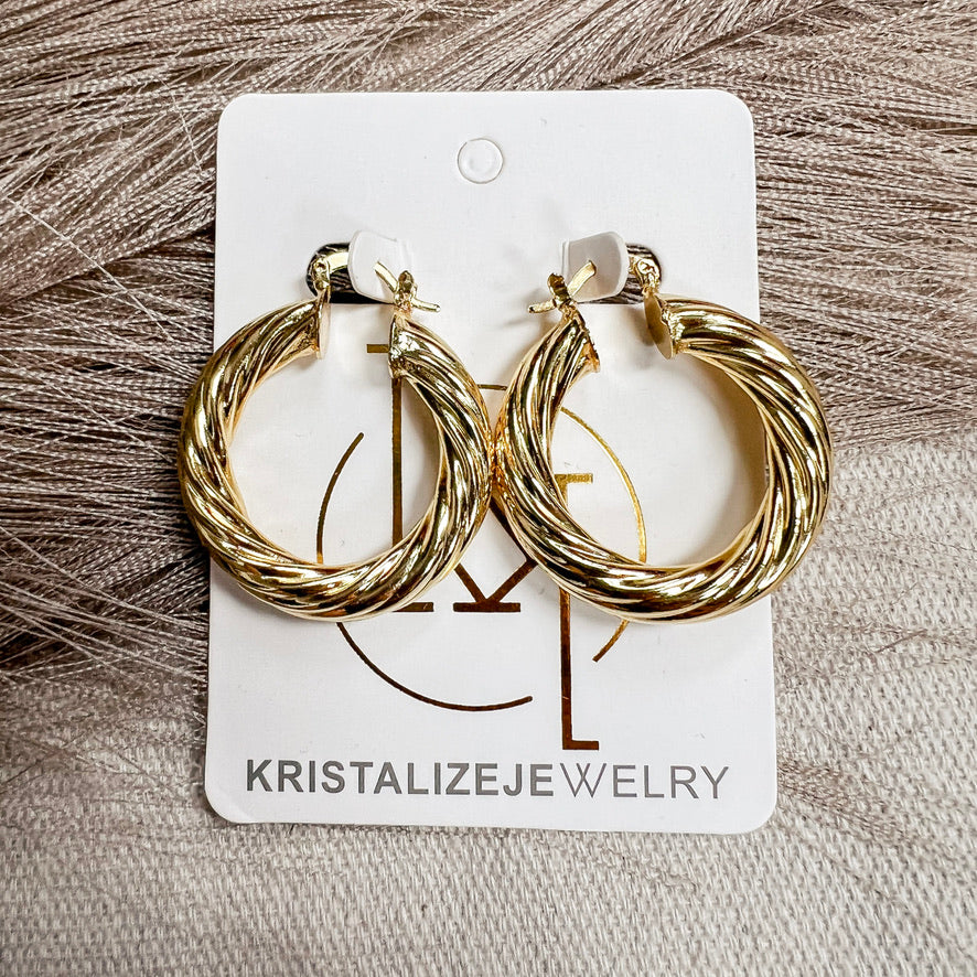 Aslen Vintage Twist Hoop Earrings {Kristalize Jewelry}