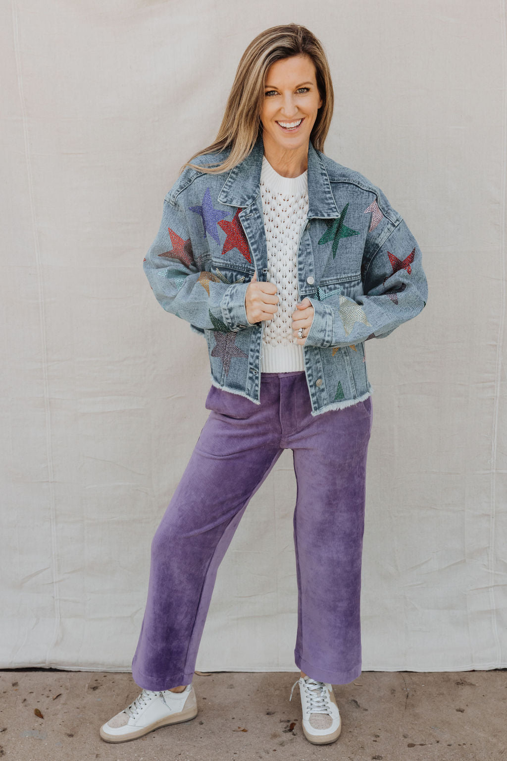Sparkling Star Rhinestone Denim Jacket