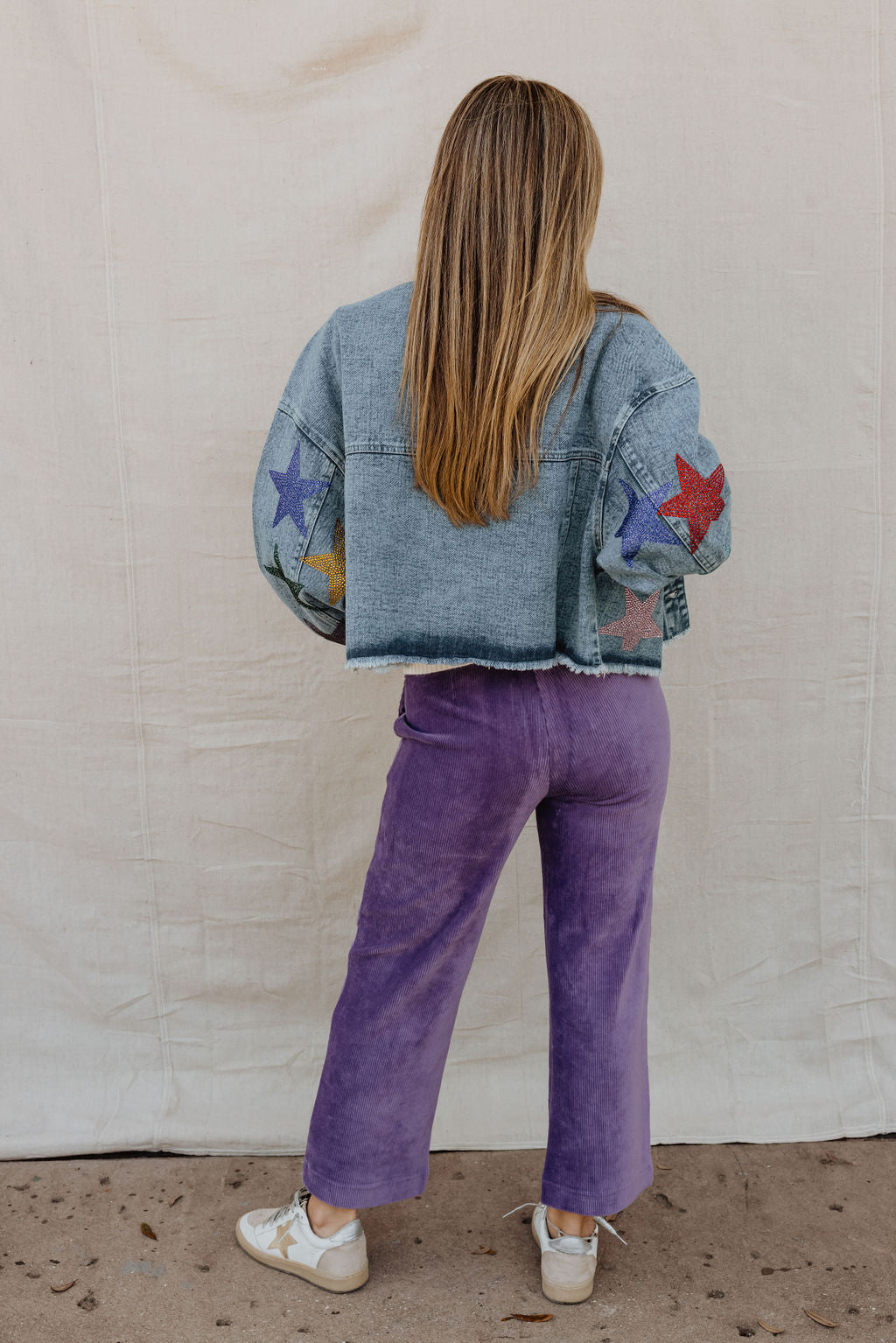 Sparkling Star Rhinestone Denim Jacket