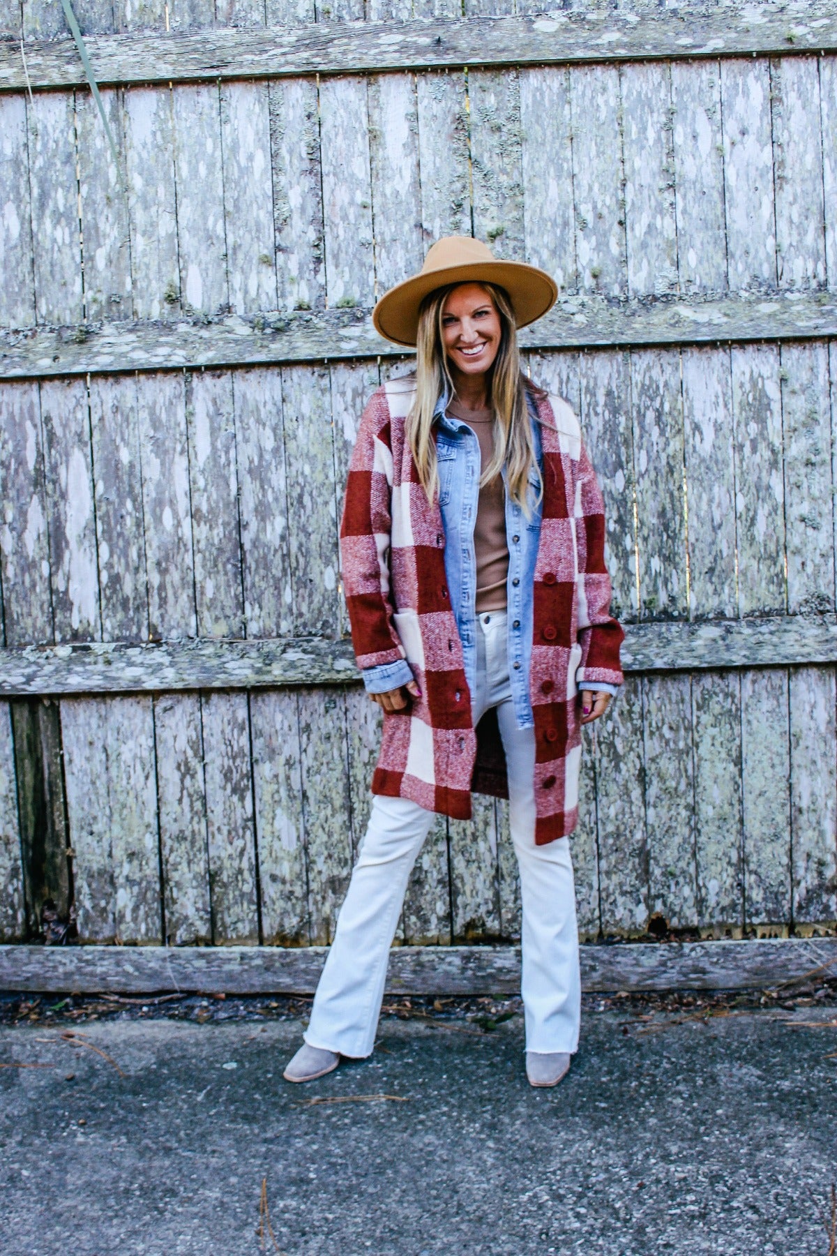 Stay Awhile Plaid Sweater Cardigan - Rust