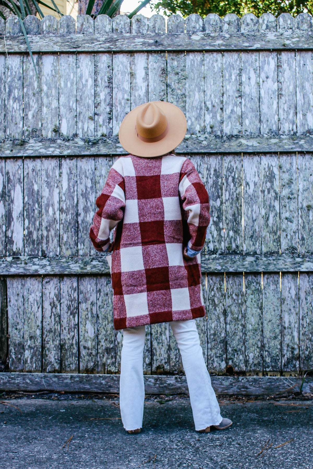 Stay Awhile Plaid Sweater Cardigan - Rust