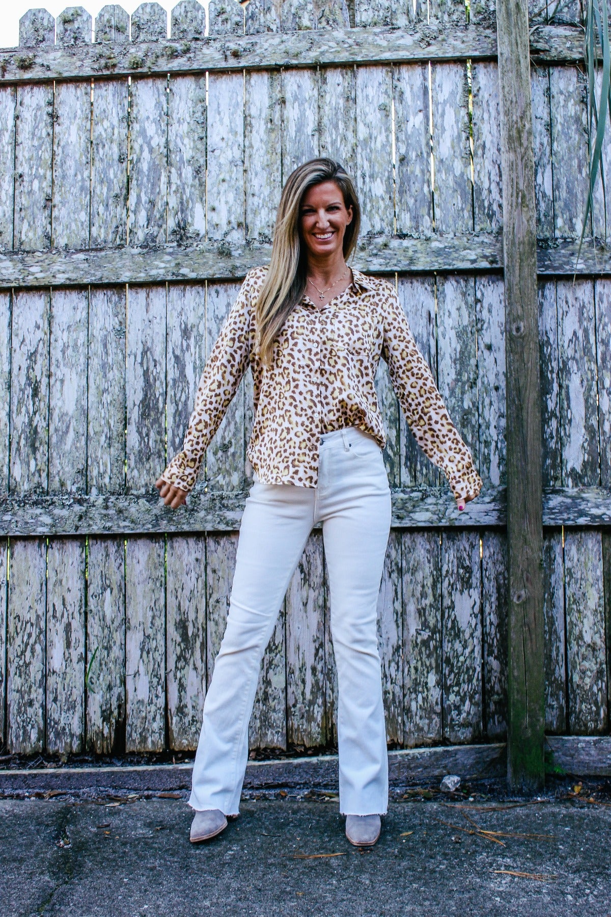 Make A Statement Animal Print Satin Button Front Shirt