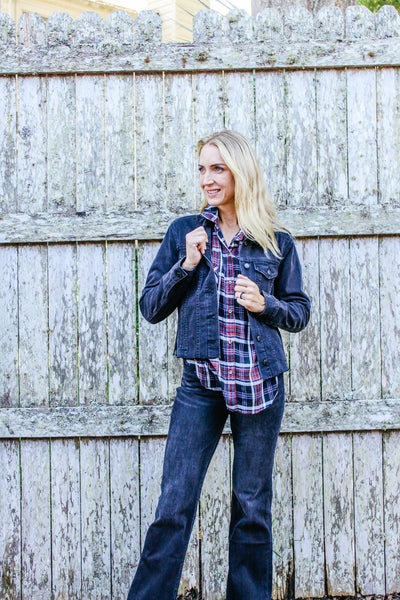 Russ Frayed Hem Black Jean Jacket {Velvet Heart}