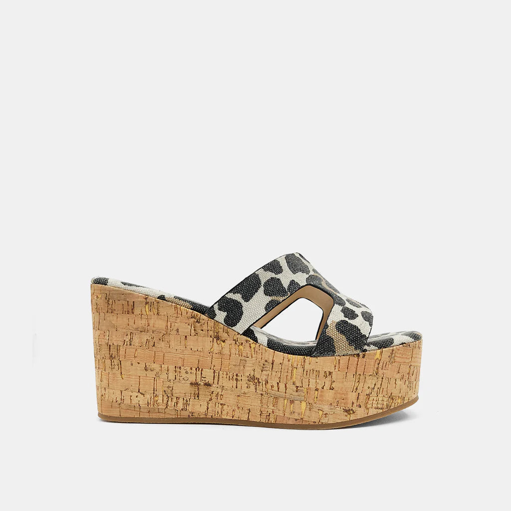 Kalinda Leopard Print Canvas Wedge Sandals {Shushop}