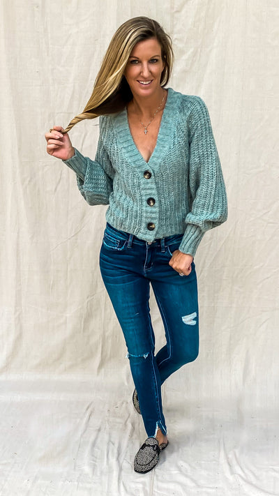 Seas The Day Button Down Sweater Cardigan