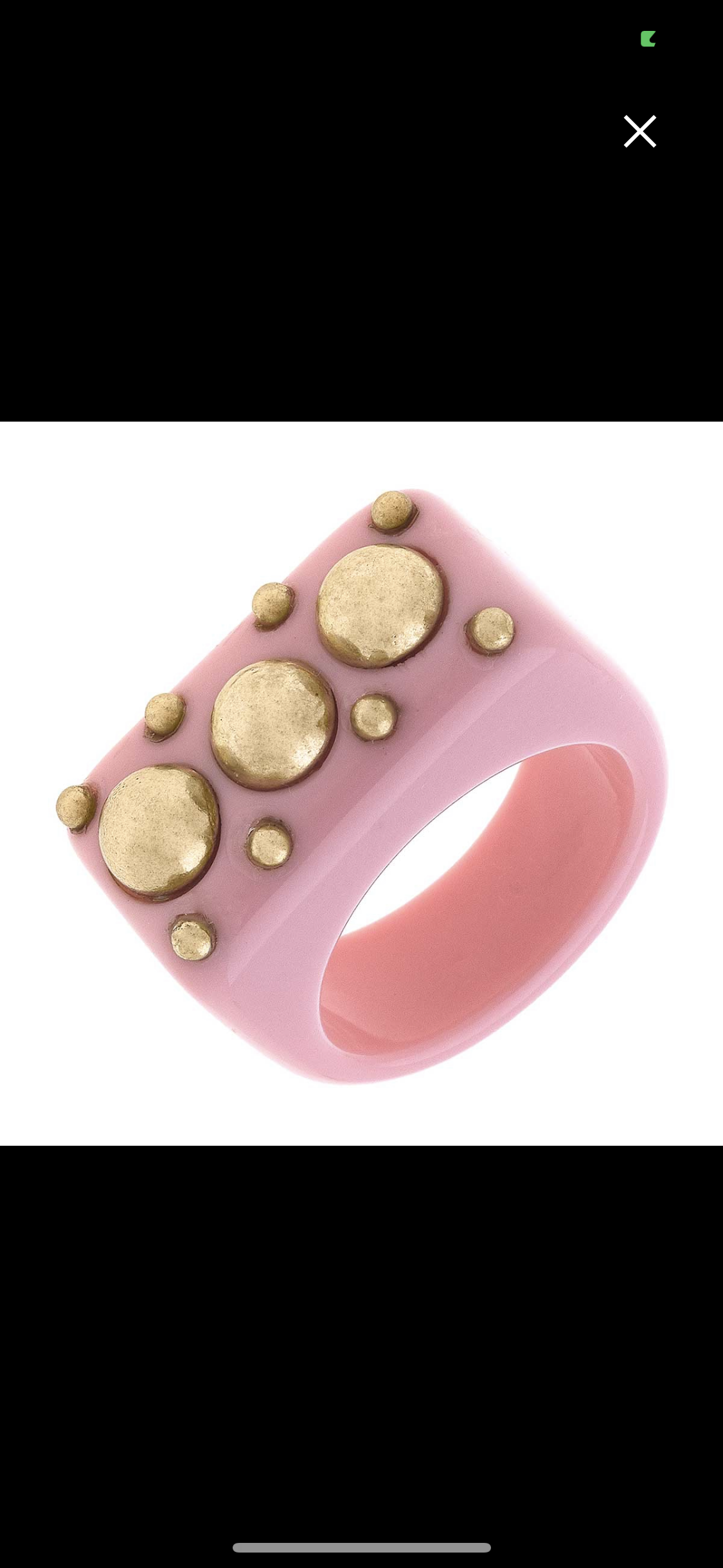 Canvas Honor Studded Statement Ring - Pink Resin