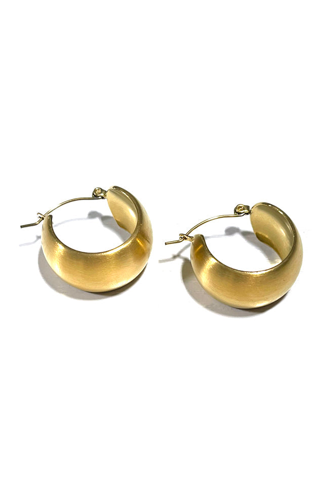 Flynn Mini Hoop Matte Gold Earrings {Kristalize Jewelry}