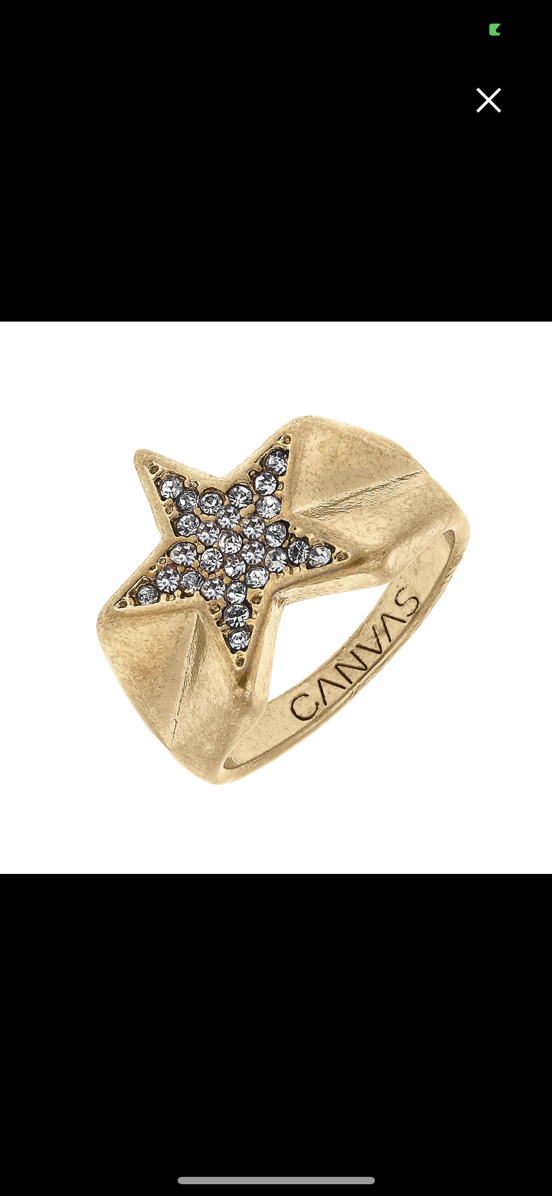 Canvas Kai Pave' Star Ring - Worn Gold