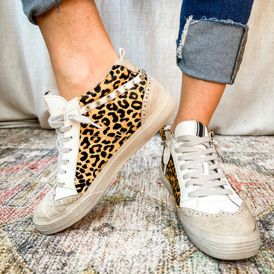 Paulina Leopard Hair Hightop Sneakers