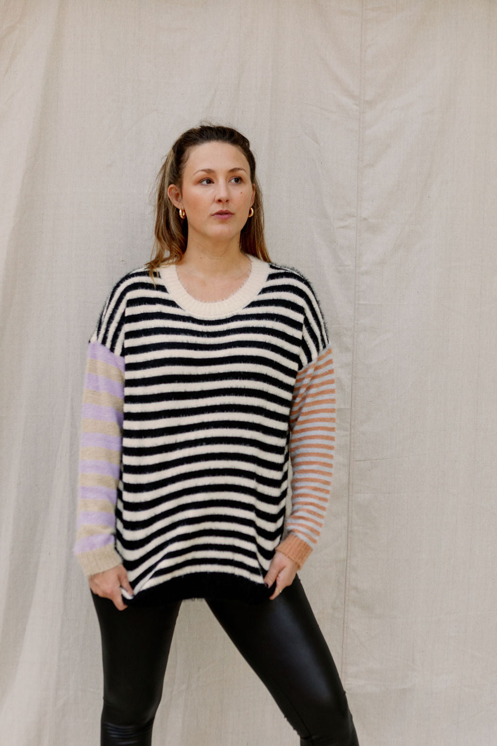 Everyday Moments Color Block Stripe Sweater
