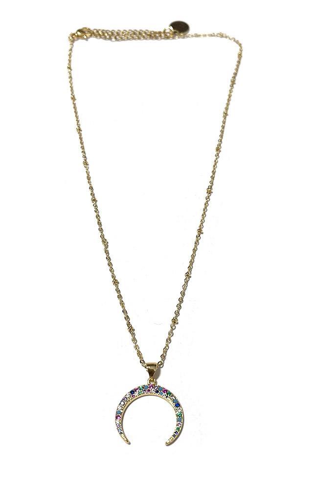 Kylie Moon Crystal Pendant Necklace