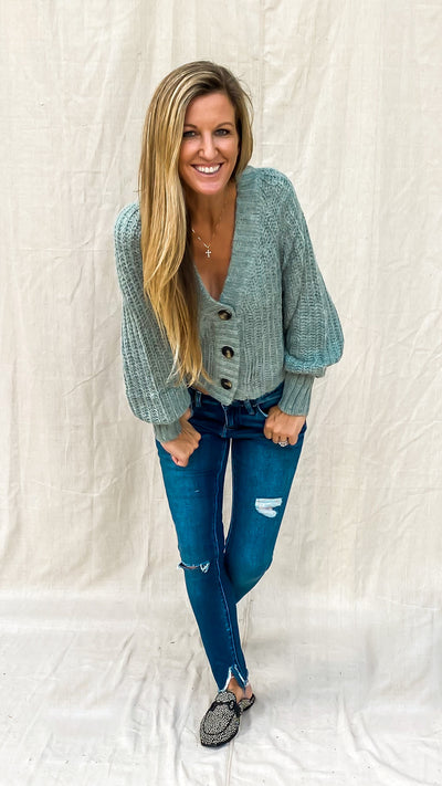 Seas The Day Button Down Sweater Cardigan
