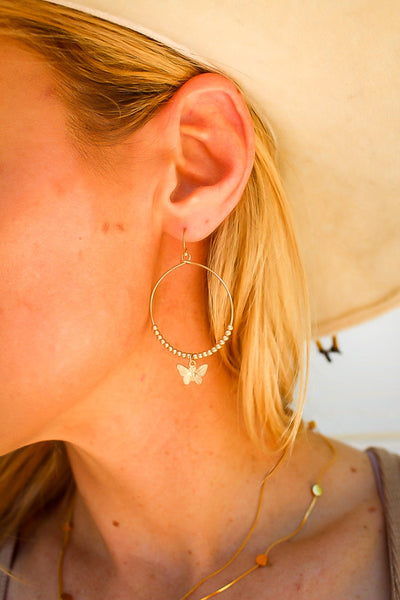 Butterfly Hoop Earrings