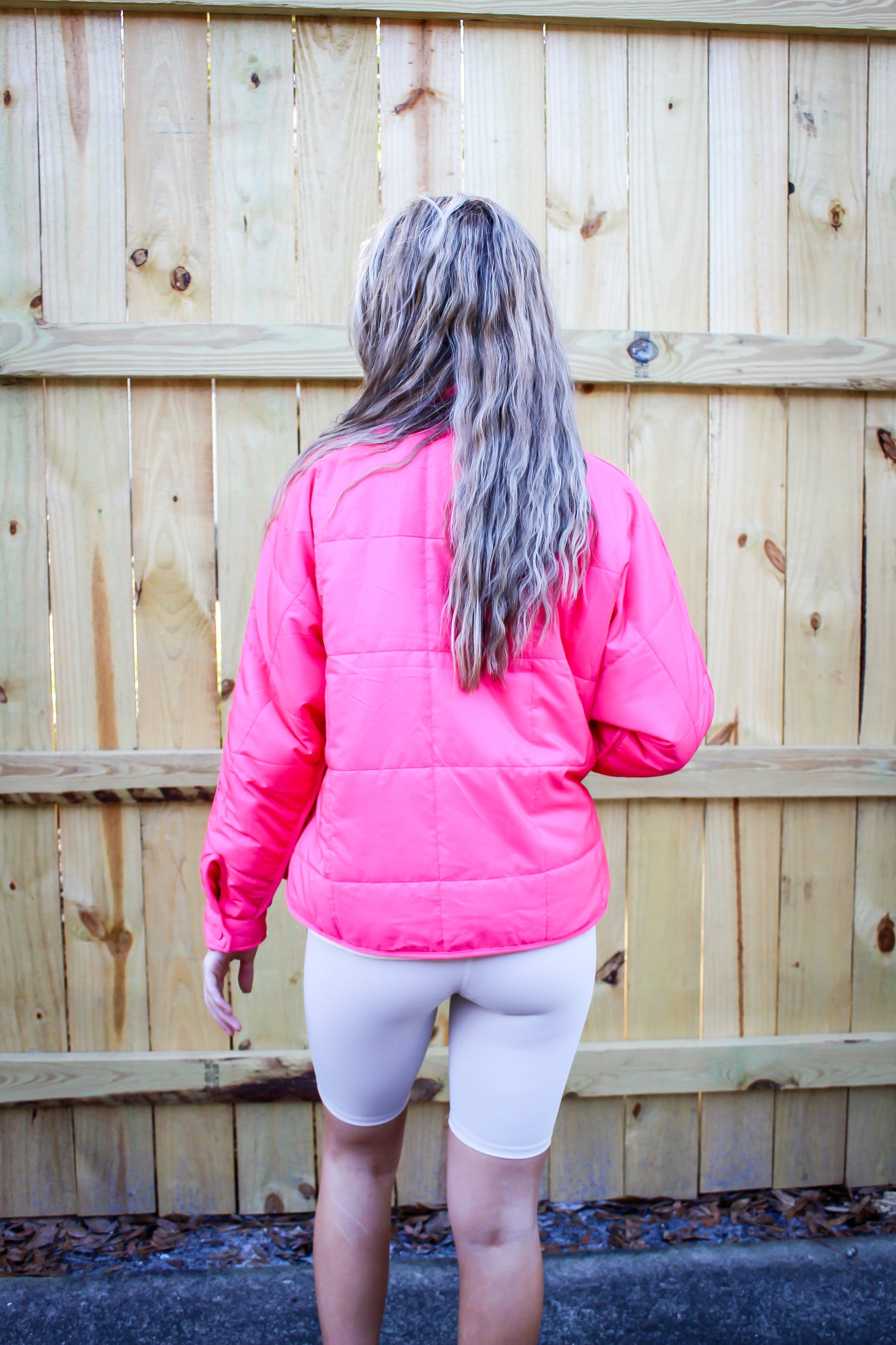 Quilted Coral Pink Jacket