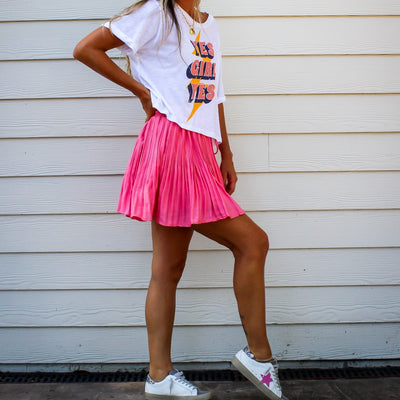 Fashionably Late Pleated Mini Skort